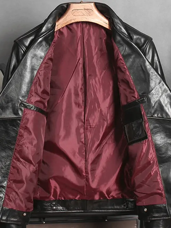 Mens Waxed Horsehide Classic Motorcycle Leather Jacket