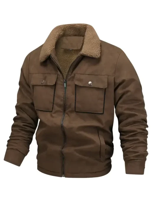 Men's Winter Fleece-Lined Bomber Jacket