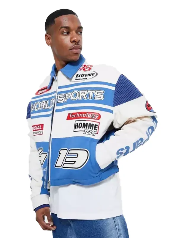 Moto Boxy Twill Collared Jacket