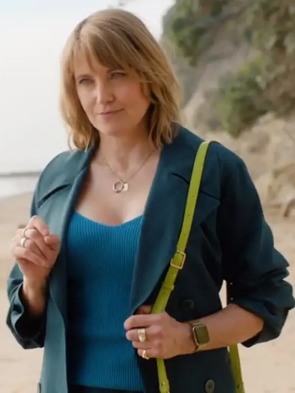 My Life is Murder’s S04 Lucy Lawless Teal Trench Coat