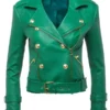 Nicole Young Selling Sunset Green Leather Jacket