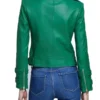 Nicole Young Selling Sunset Green Leather Jacket Back