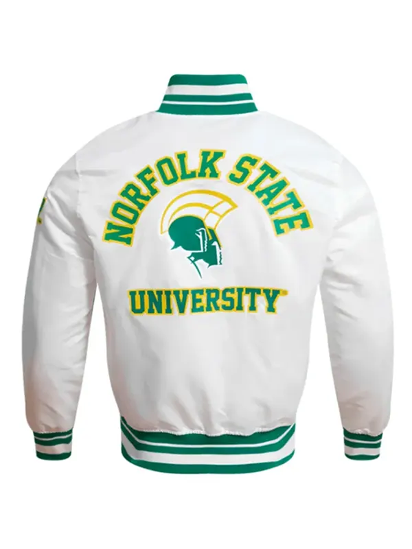 Norfolk State University Classic Rib Satin Jacket Back