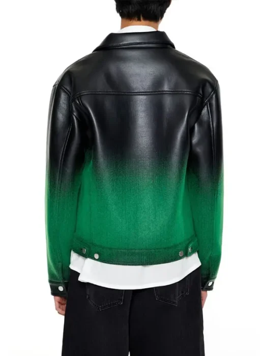 Ombre Faux Leather Moto Jacket Back