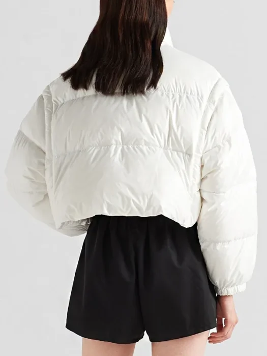 Prada White Puffer Jacket Back