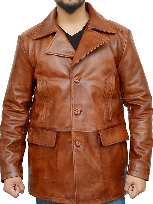 Premium Brown Sheepskin Brasco Coat