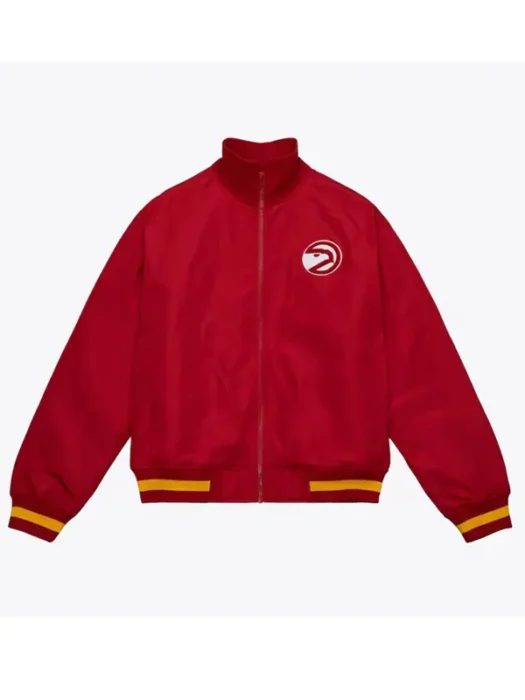 Red Atlanta Hawks Satin Full-Zip Jacket