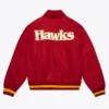 Red Atlanta Hawks Satin Full-Zip Jacket Back