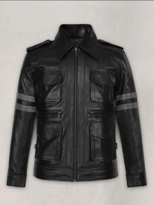 Resident Evil 6 Leon Kennedy Black Leather Jacket