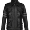 Resident Evil 6 Leon Kennedy Leather Jacket Black