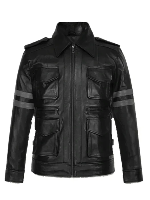 Resident Evil 6 Leon Kennedy Leather Jacket Black