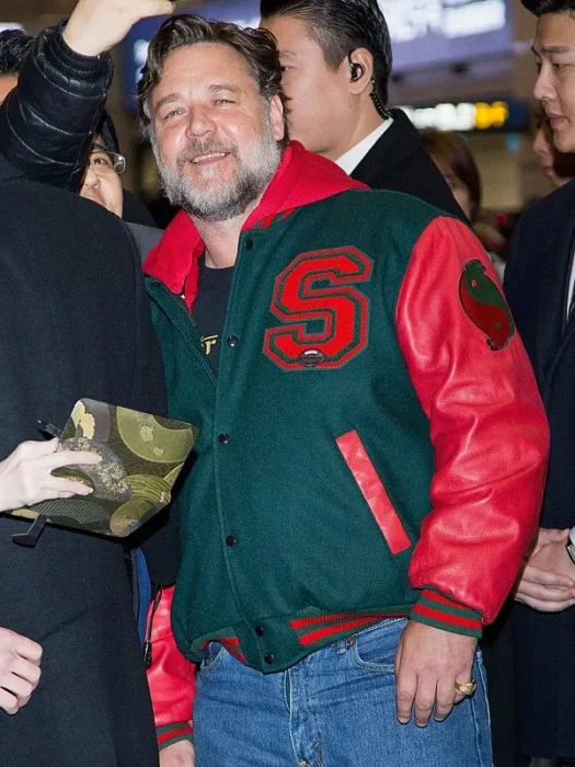 Russell Crowe Red Varsity Jacket