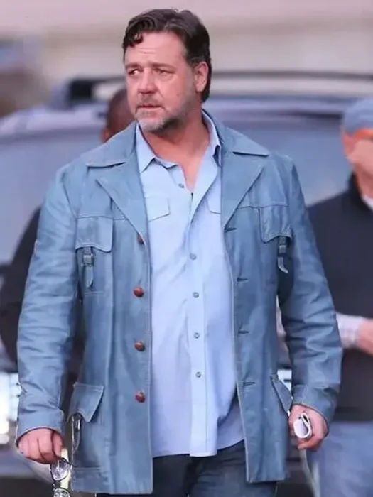 Russell Crowe The Nice Guys Blue Leather Jacket