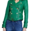 Selling Sunset Nicole Young Green Leather Jacket