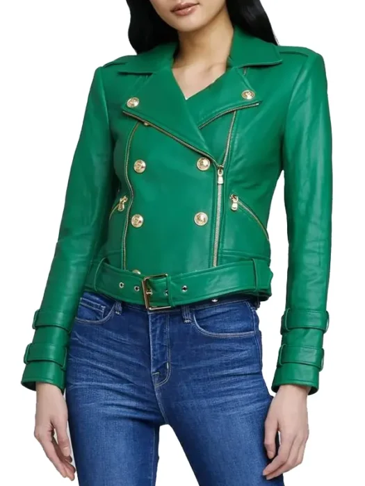 Selling Sunset Nicole Young Green Leather Jacket