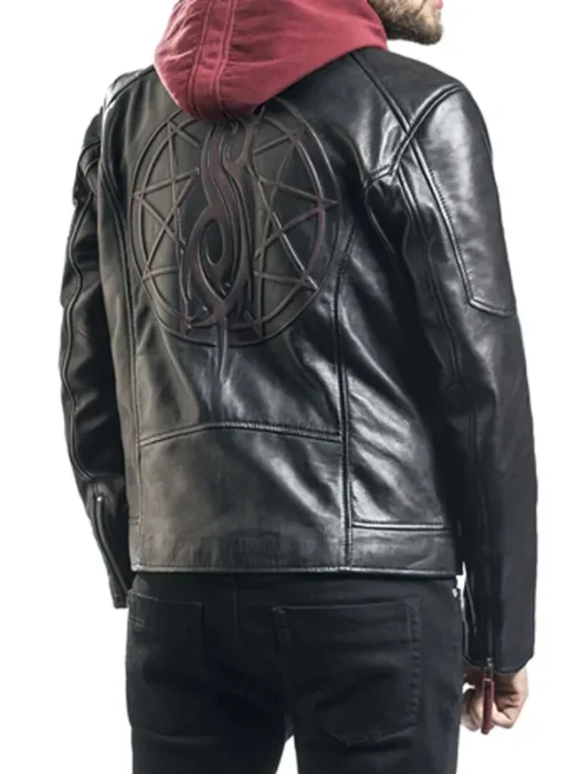 Slipkno Signature Collection Black Leather Jacket Back