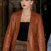 Taylor Swift Brown Leather Blazer