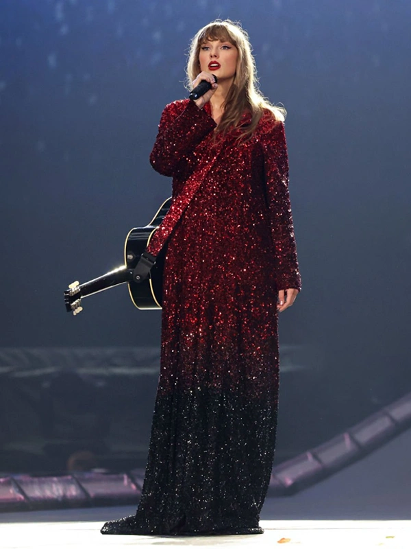 Eras Tour Amsterdam Taylor Swift Red Sequin Coat