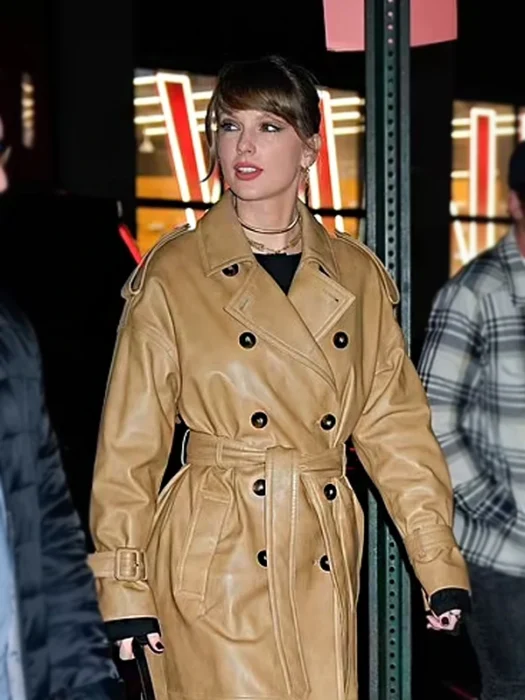 Taylor Swift Leather Trench Coat