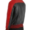Terrance Biker Varsity Leather Jacket Back
