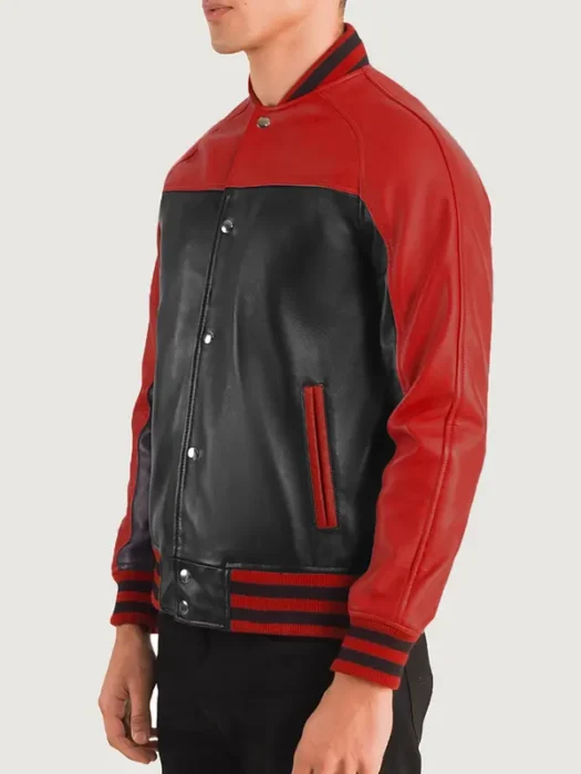 Terrance Black & Red Leather Jacket