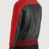 Terrance Black & Red Leather Varsity Jacket Back