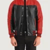 Terrance Black & Red Varsity Leather Jacket