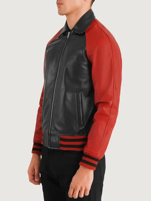 Walton Black & Red Leather Jacket