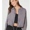 Women Cropped Coach Jacket