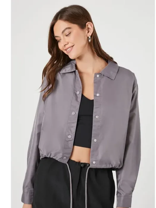 Women Cropped Coach Jacket