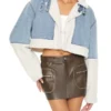 Women Faux Shearling Denim Moto Jacket