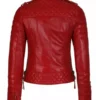 Women Genuine Lambskin Leather Jacket Back