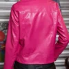 Women Leather Short Fashion Motorcycle Lightweight Jacket Back