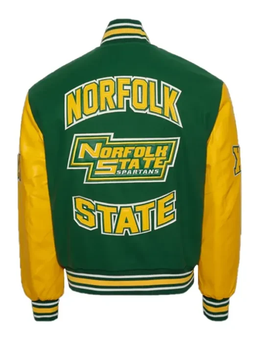 Women Norfolk State University Varsity Jacket Back