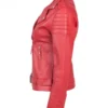 Women Red Elegant Biker Jacket