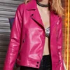 Women Short Leather Motorcycle Lightweight Jacket