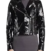 Women Stylish Patent Leather Motorcycle Jacket