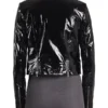 Women Stylish Patent Leather Motorcycle Jacket Back