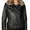 Women's Leather Black Biker Jacket