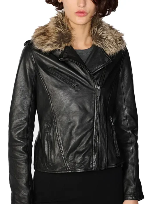 Women's Leather Black Biker Jacket