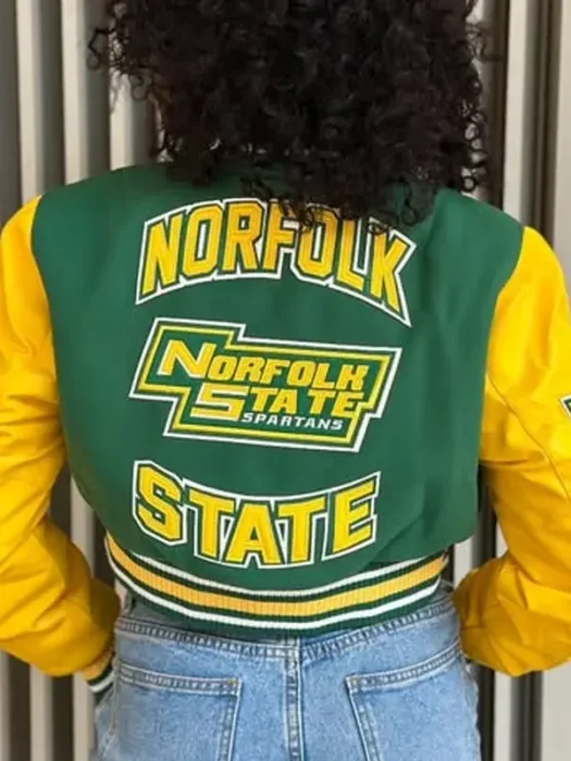 Women’s Norfolk State University Varsity Jacket Back