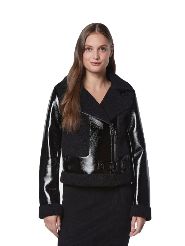 Women’s Shearling Biker Leather Jacket
