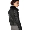 Women's Shearling Leather Black Jacket