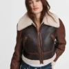 Women's Sheepskin Dark Brown Leather Jacket