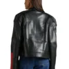 Womens Stylish Black Biker Hot Leather Jacket Back