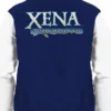 Xena Warrior Princess Blue Logo Varsity Jacket Back