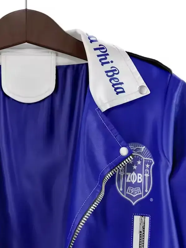 Zeta Phi Beta Sorority Leather Jacket Collar