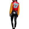 women sexy varsity jacket back