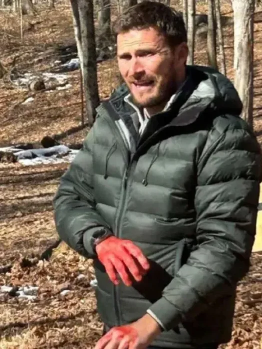 Alarum Scott Eastwood Green Puffer Jacket
