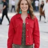 Amber Davies Red Denim Jacket
